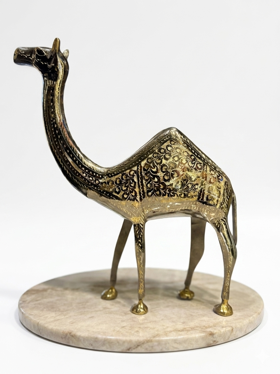 Handcrafted Solid Brass Camel Statue | Vintage Decorative Camel Figurine for Home & Office Décor