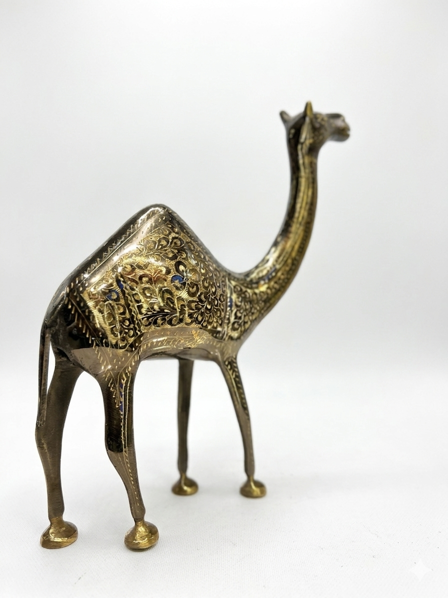 Handcrafted Solid Brass Camel Statue | Vintage Decorative Camel Figurine for Home & Office Décor