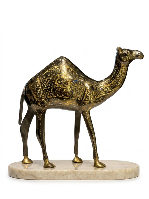 Handcrafted Solid Brass Camel Statue | Vintage Decorative Camel Figurine for Home & Office Décor
